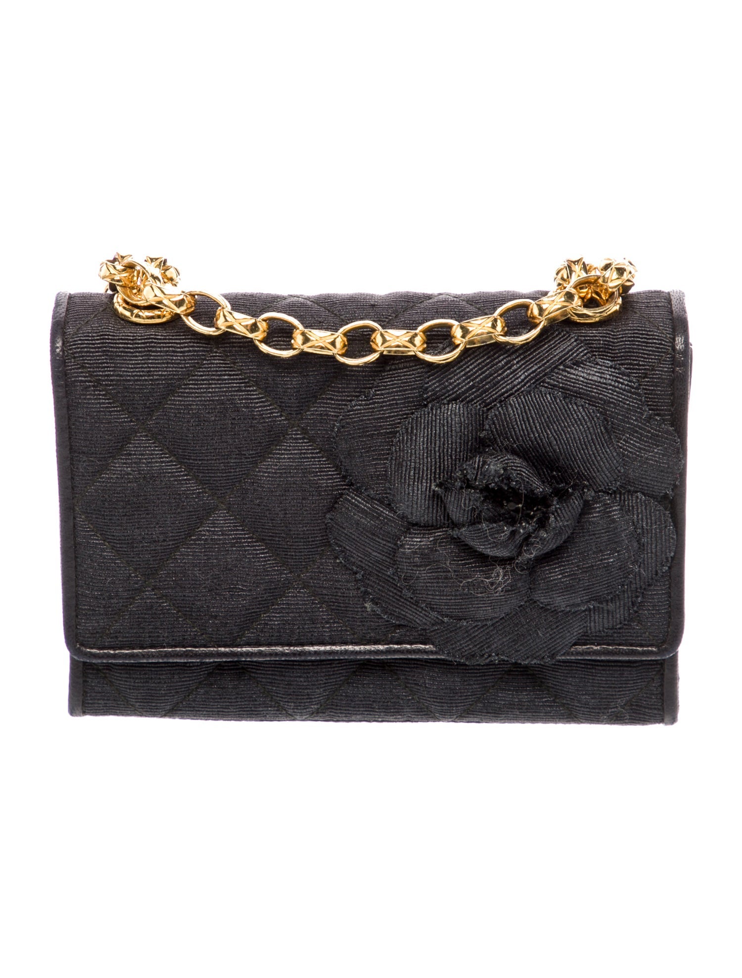 Chanel Mini Satin Camellia Flap Bag