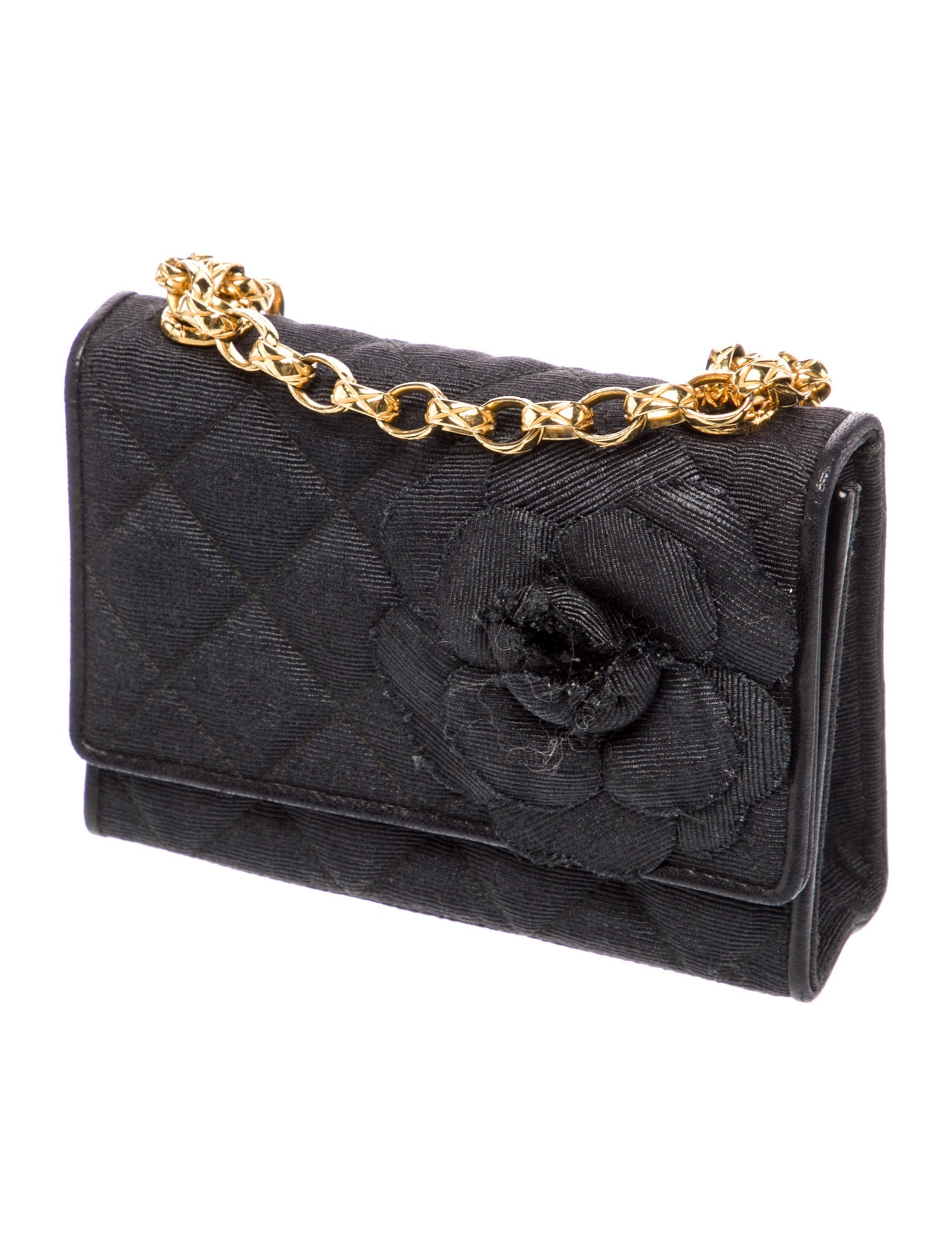 Chanel Mini Satin Camellia Flap Bag