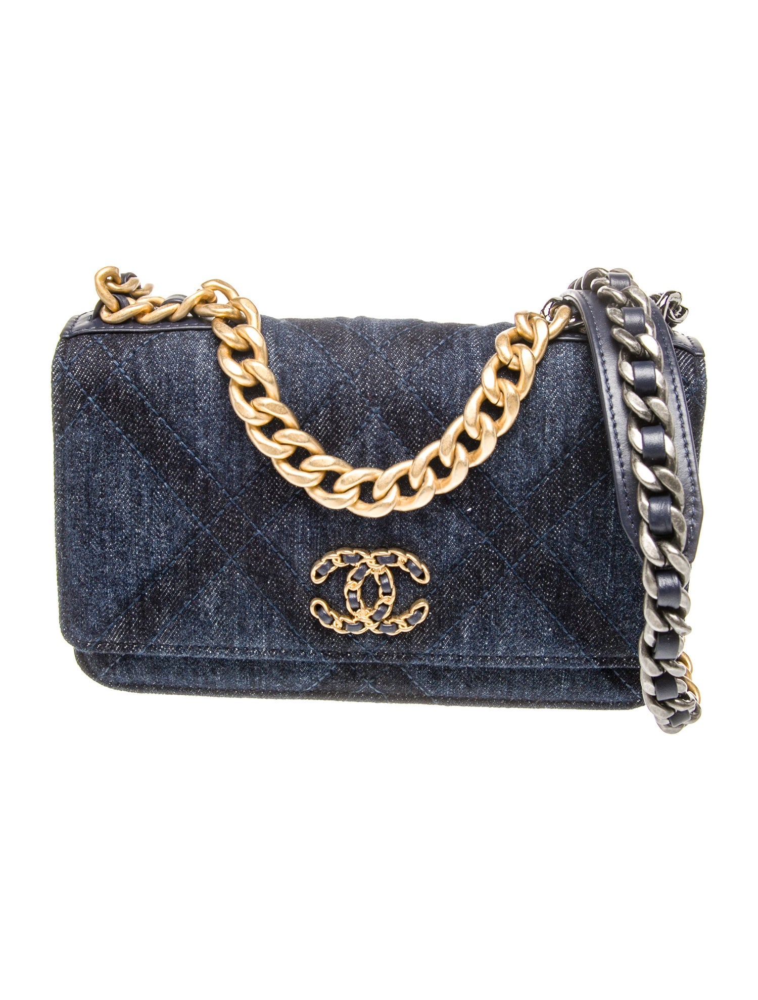 Chanel 2023 Denim 19 Wallet On Chain