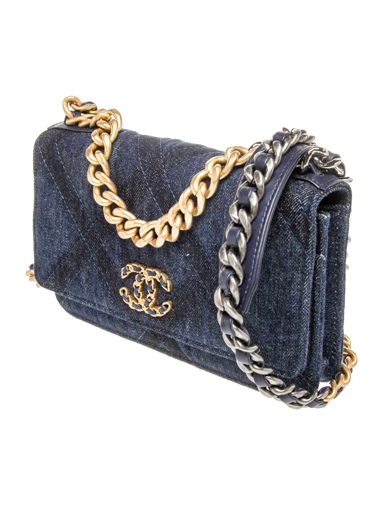 Chanel 2023 Denim 19 Wallet On Chain