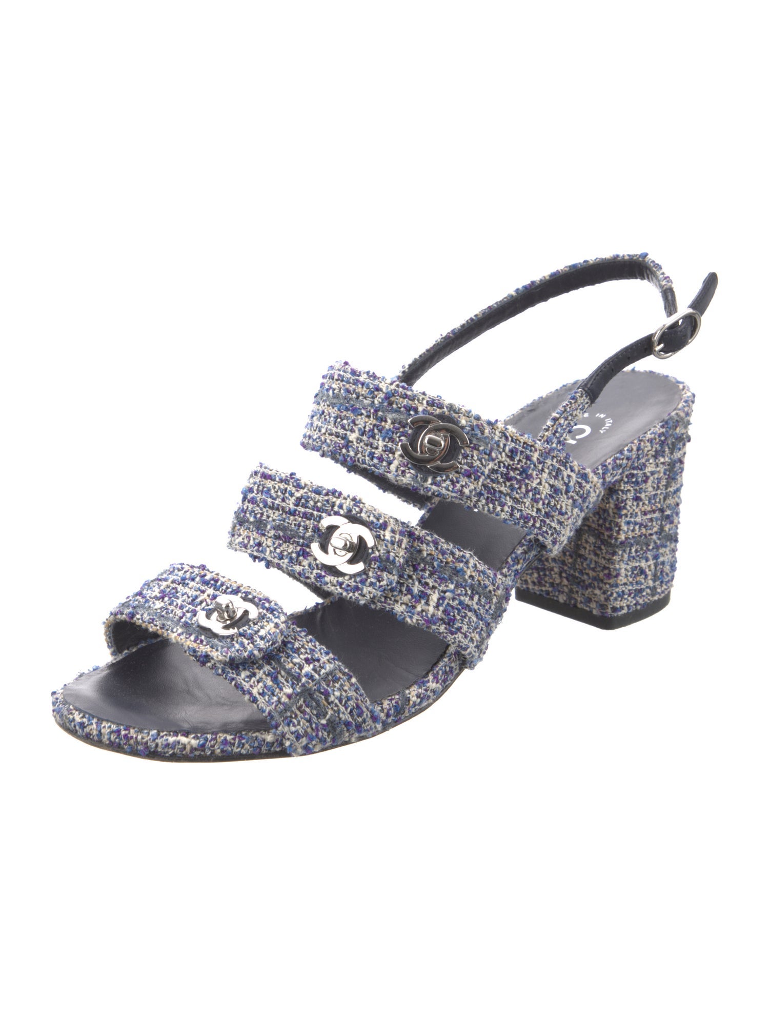 Chanel 2018 Interlocking CC Logo Slingback Sandals