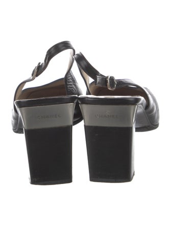 Chanel Vintage Leather Slingback Pumps