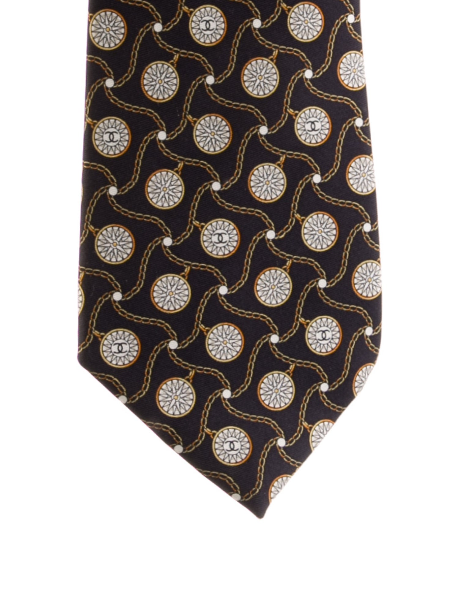 Chanel Silk Chain-Link Printed Tie