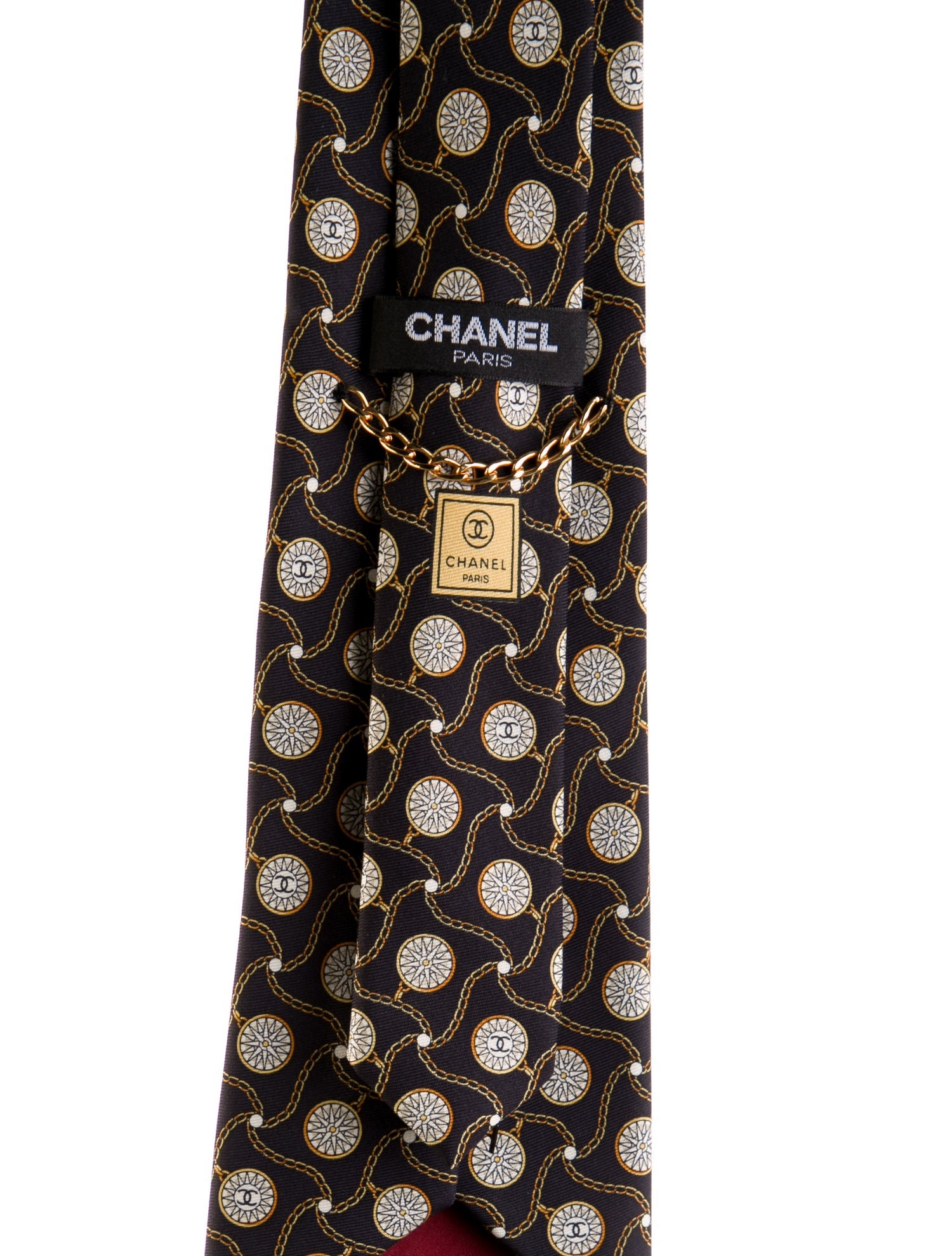 Chanel Silk Chain-Link Printed Tie