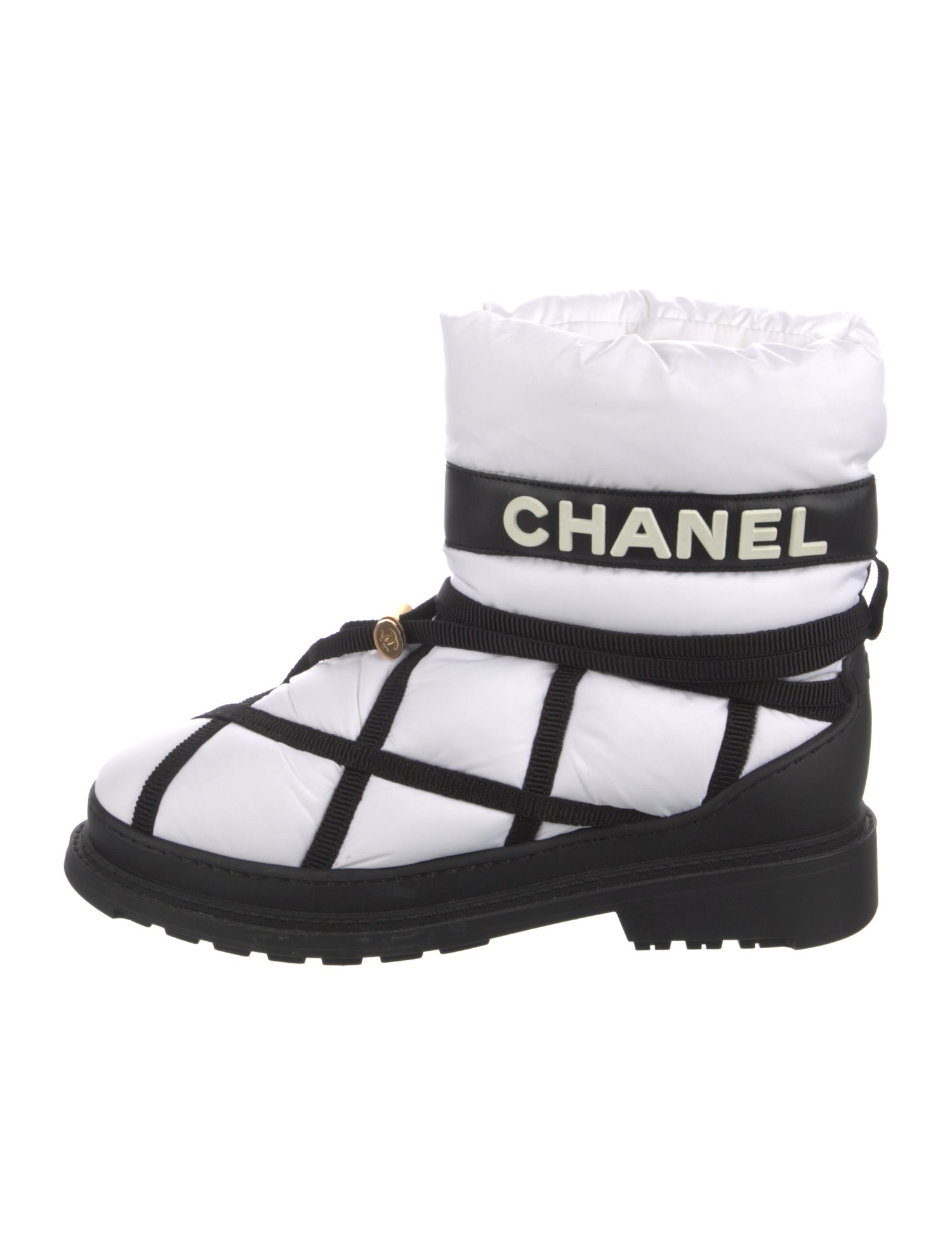 Chanel Interlocking CC Logo Nylon Boots