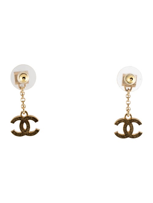 Chanel 2024 Enamel CC Drop Earrings