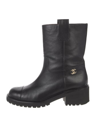 Chanel Leather Moto Boots