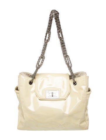 Chanel Totes Patent Mademoiselle Lock Bijoux Chain Flap Bag