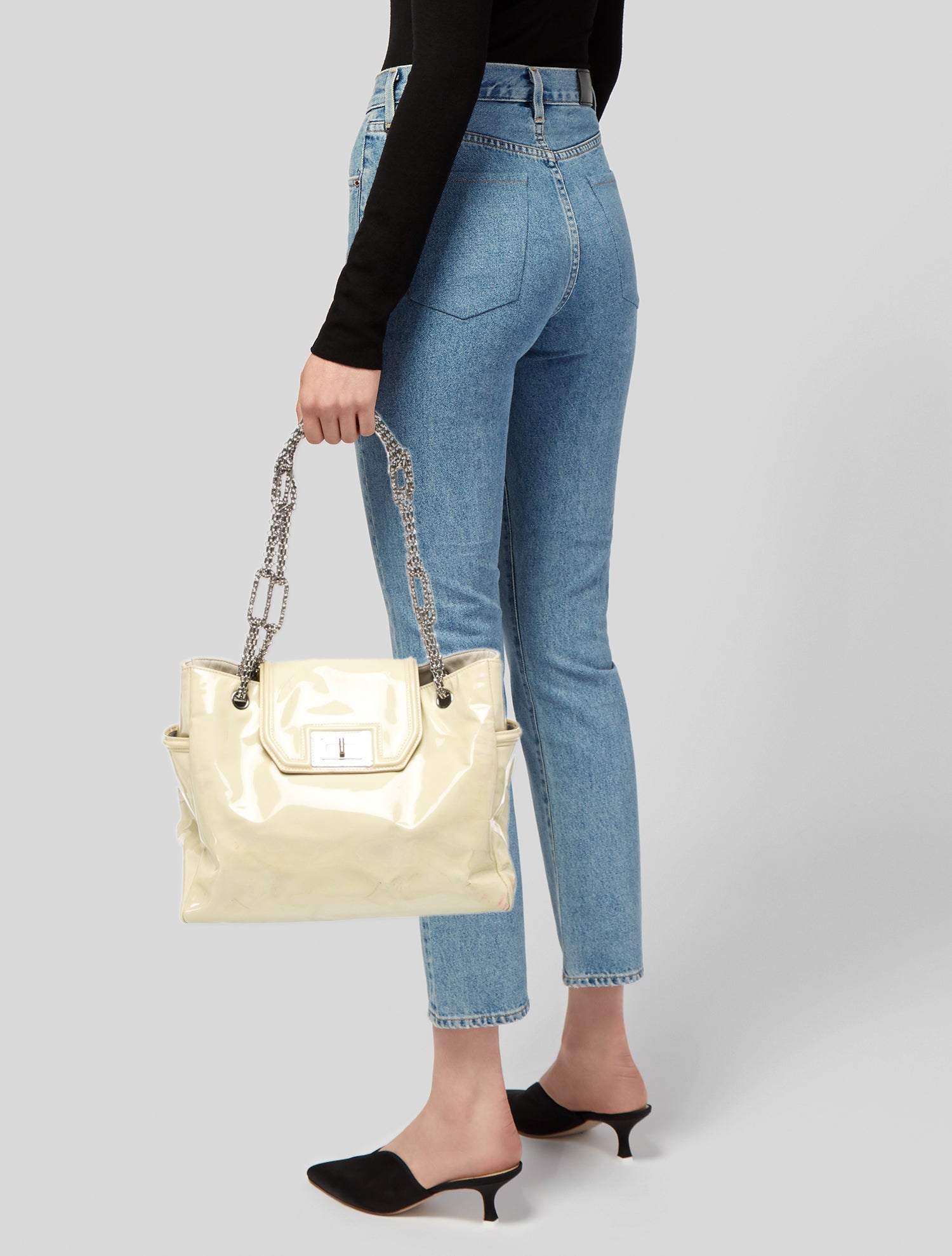 Chanel Patent Mademoiselle Lock Bijoux Chain Flap Bag