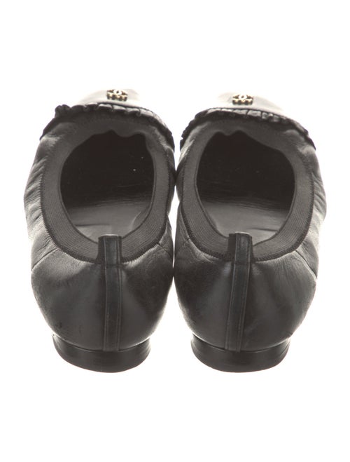 Chanel Interlocking CC Logo Leather Ballet Flats