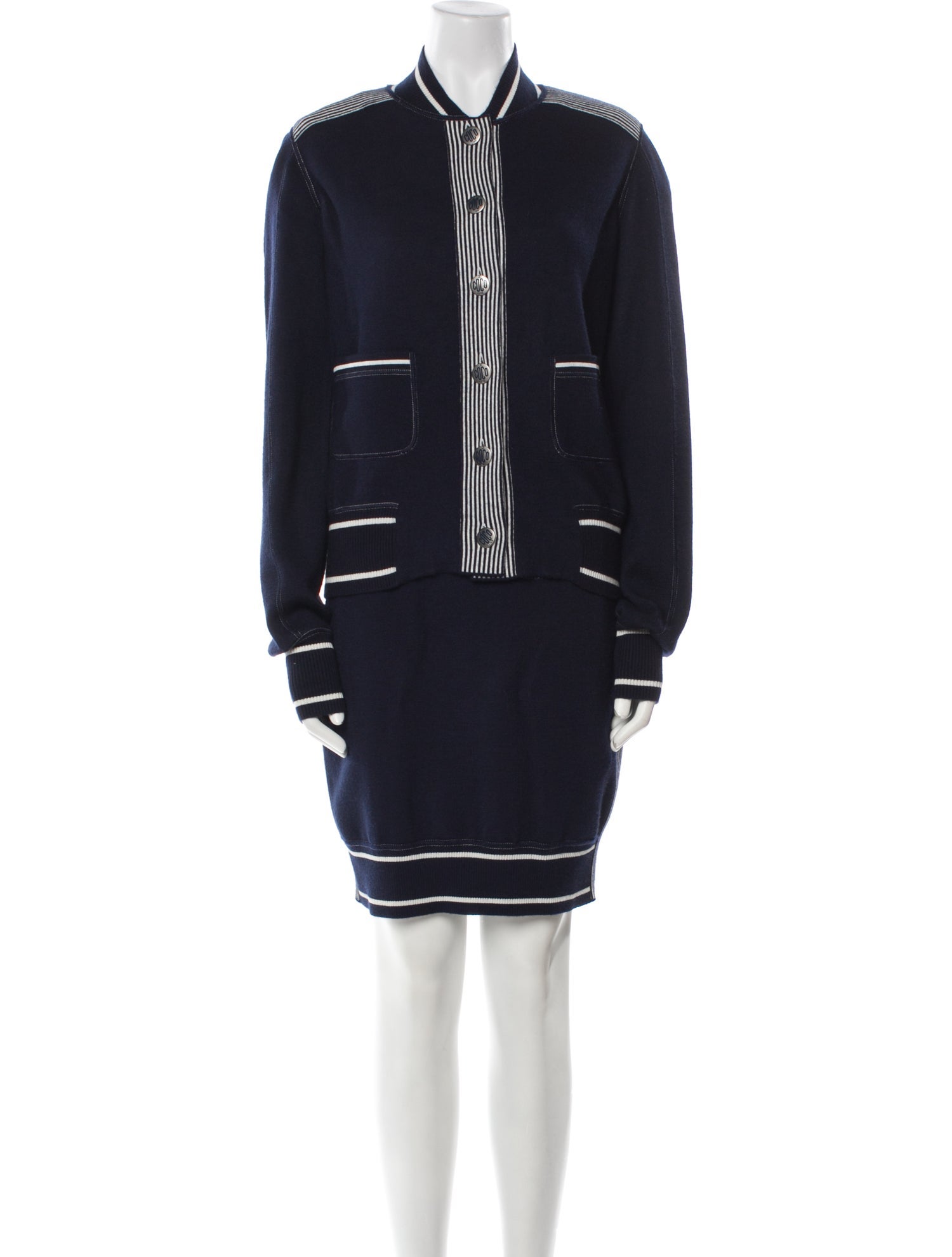 Chanel 2008 Striped Skirt Set