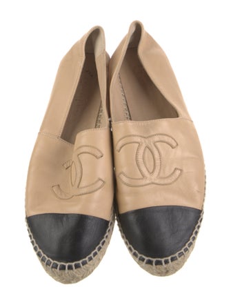 Chanel Interlocking CC Logo Lambskin Espadrilles