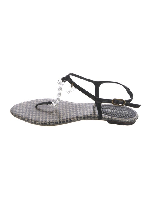 Chanel Interlocking CC Logo PVC T-Strap Sandals