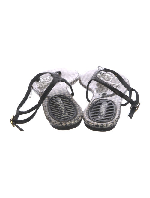 Chanel Interlocking CC Logo PVC T-Strap Sandals