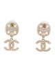 Chanel 2022 Faux Pearl & Strass CC Drop Earrings