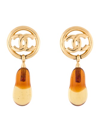 Chanel 2023 Gripoix CC Drop Earrings