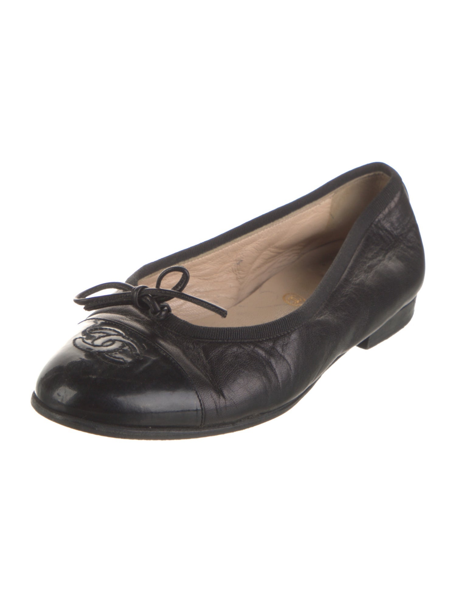 Chanel Vintage Interlocking CC Logo Ballet Flats