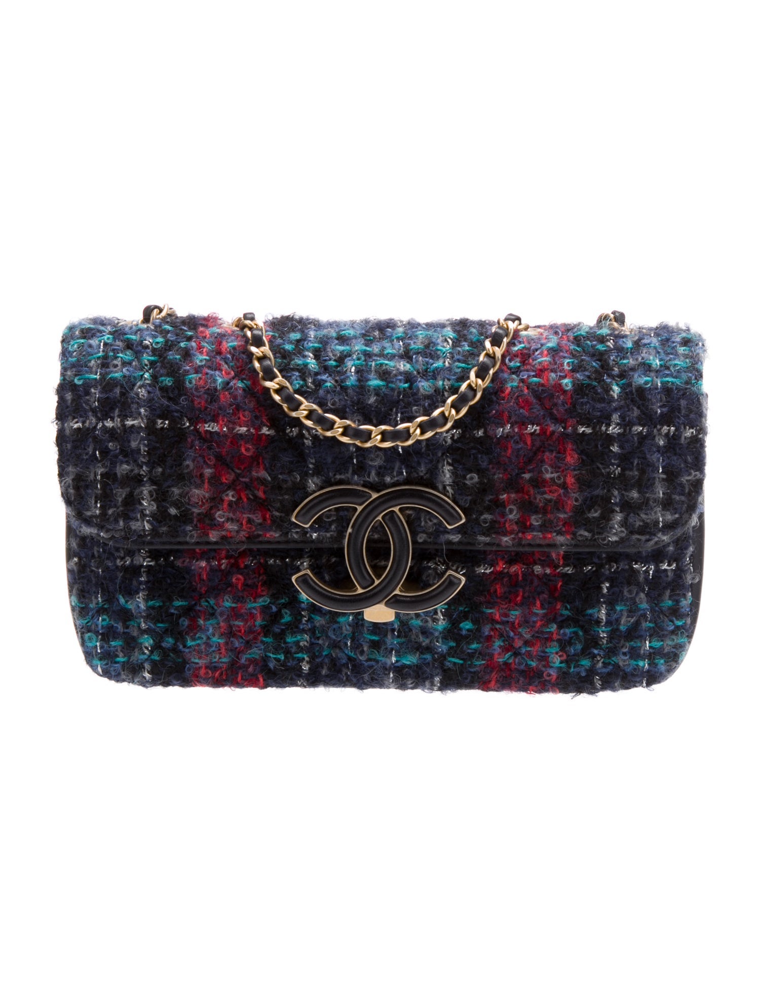 Chanel Quilted Enamel CC Double Flap Bag