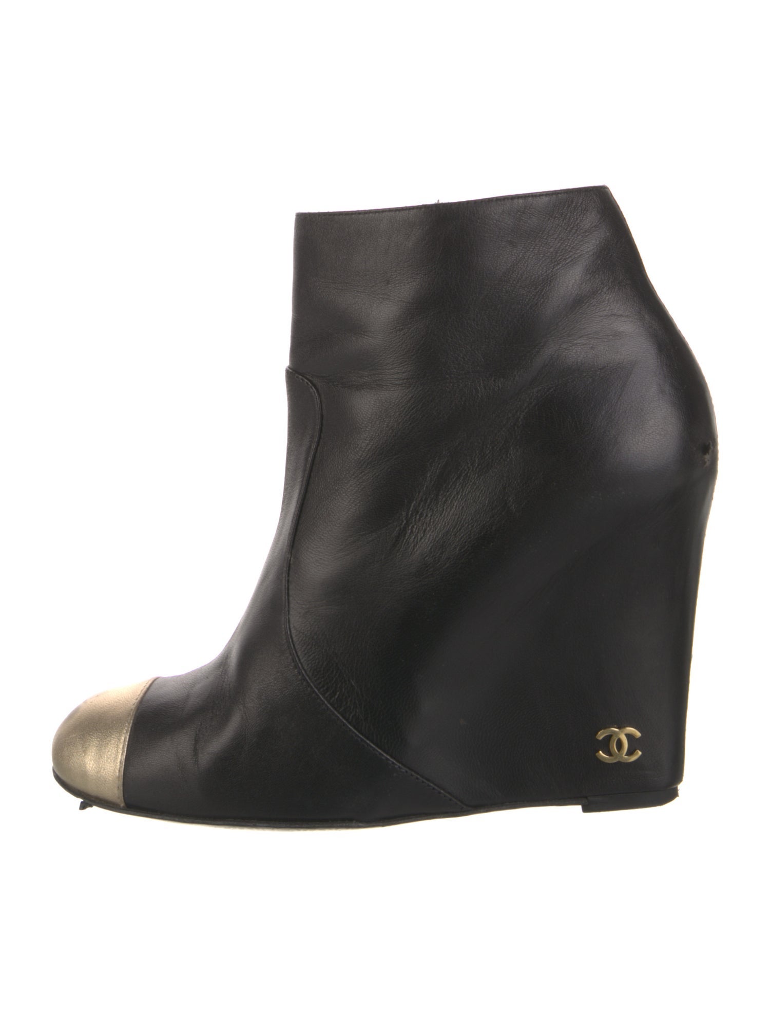 Chanel Vintage Interlocking CC Logo Boots