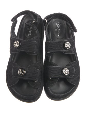 Chanel 2021 Interlocking CC Logo Slingback Sandals