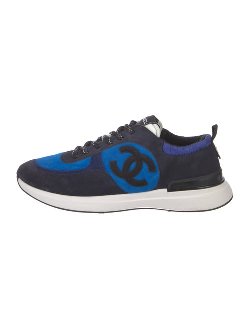 Chanel Interlocking CC Logo Suede Sneakers