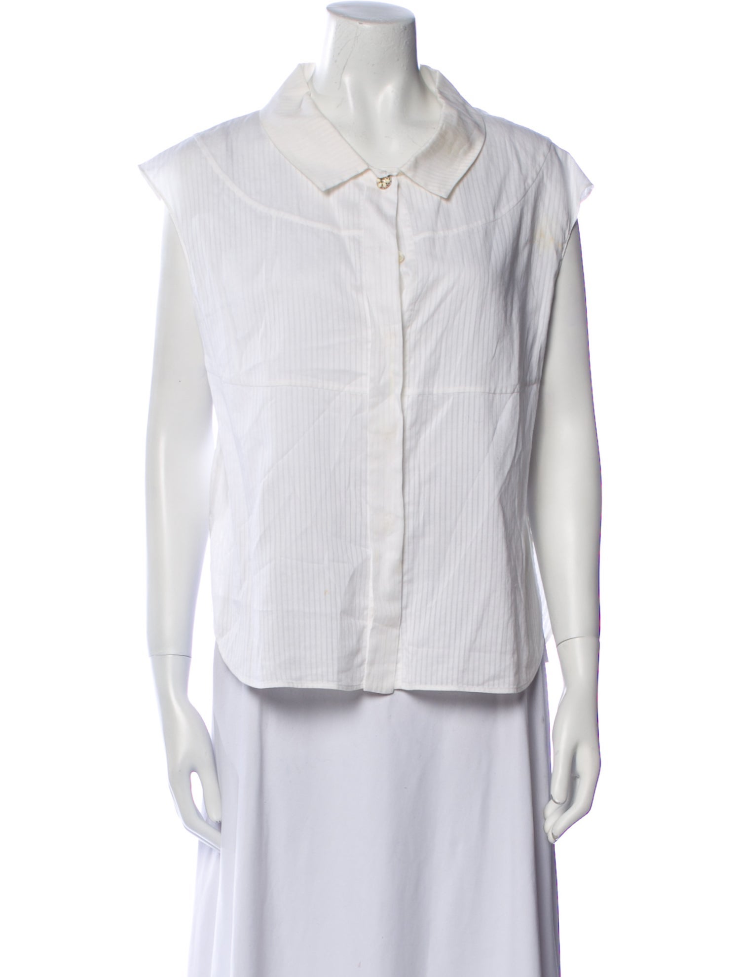 Chanel 2012 Short Sleeve Button-Up Top