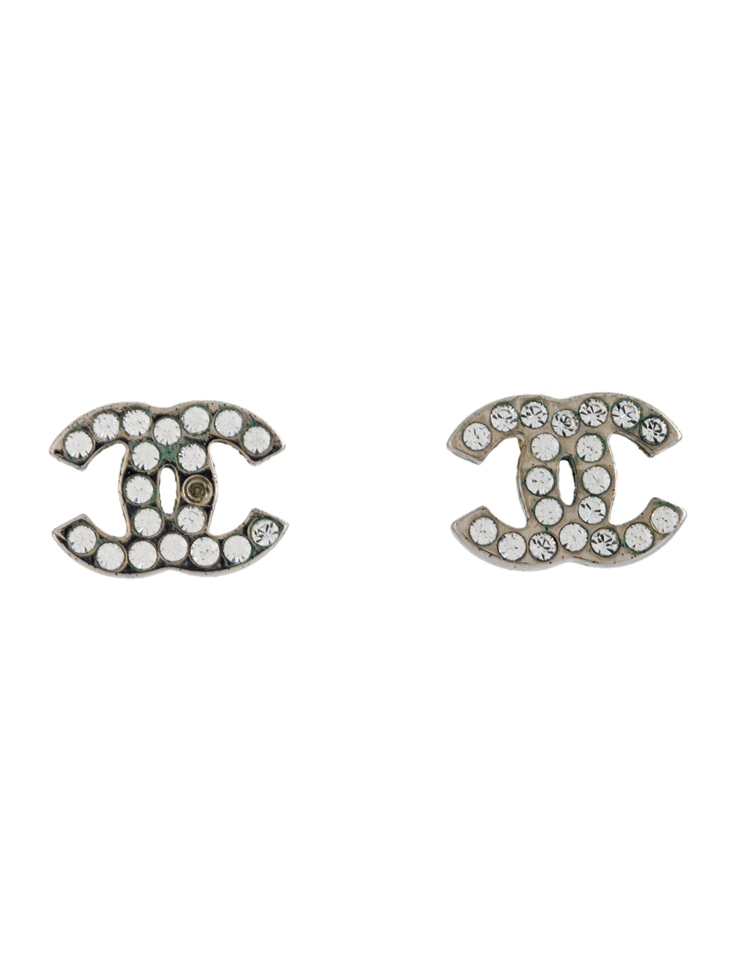 Chanel Strass CC Stud Earrings