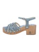 Chanel Interlocking CC Logo Denim Sandals
