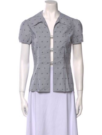 Chanel 2024 Polka Dot Print Button-Up Top