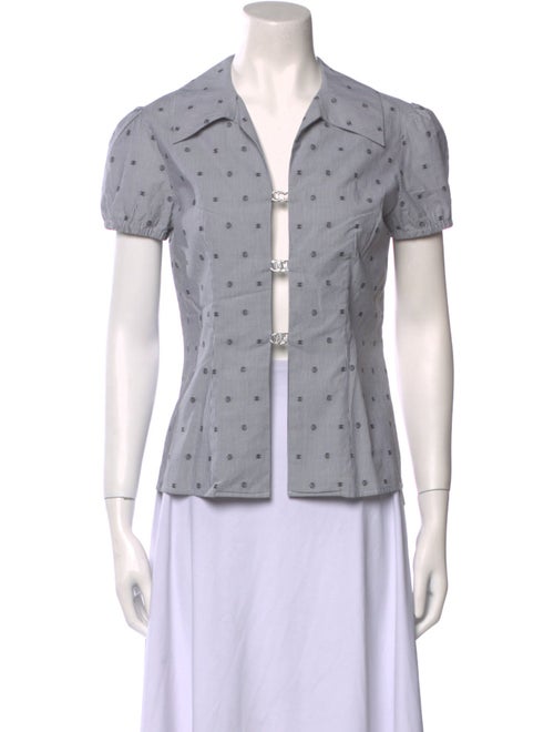 Chanel 2024 Polka Dot Print Button-Up Top
