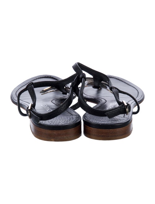 Chanel Interlocking CC Logo Leather T-Strap Sandals
