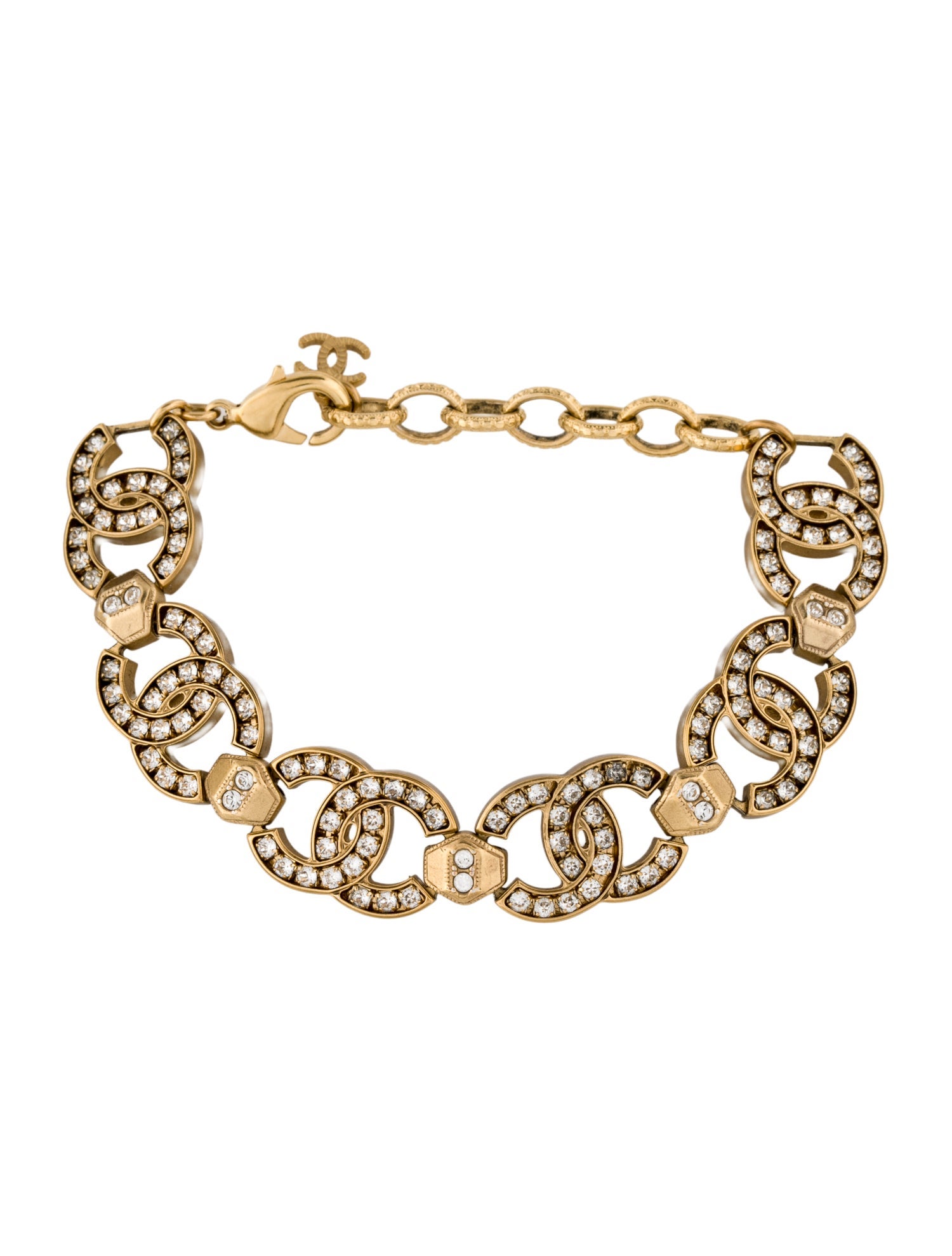 Chanel 2021 Strass CC Link Bracelet