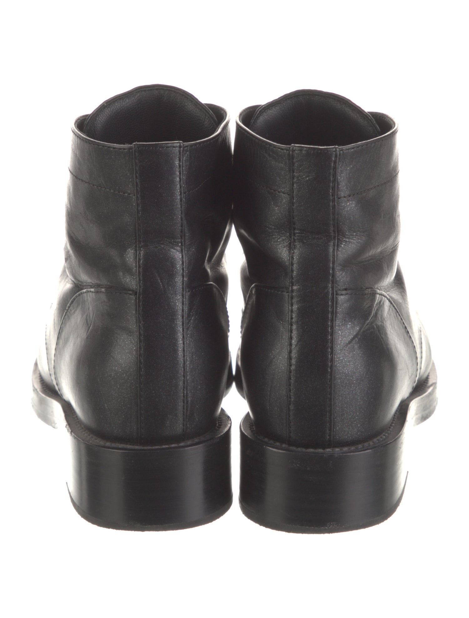 Chanel Interlocking CC Logo Leather Combat Boots