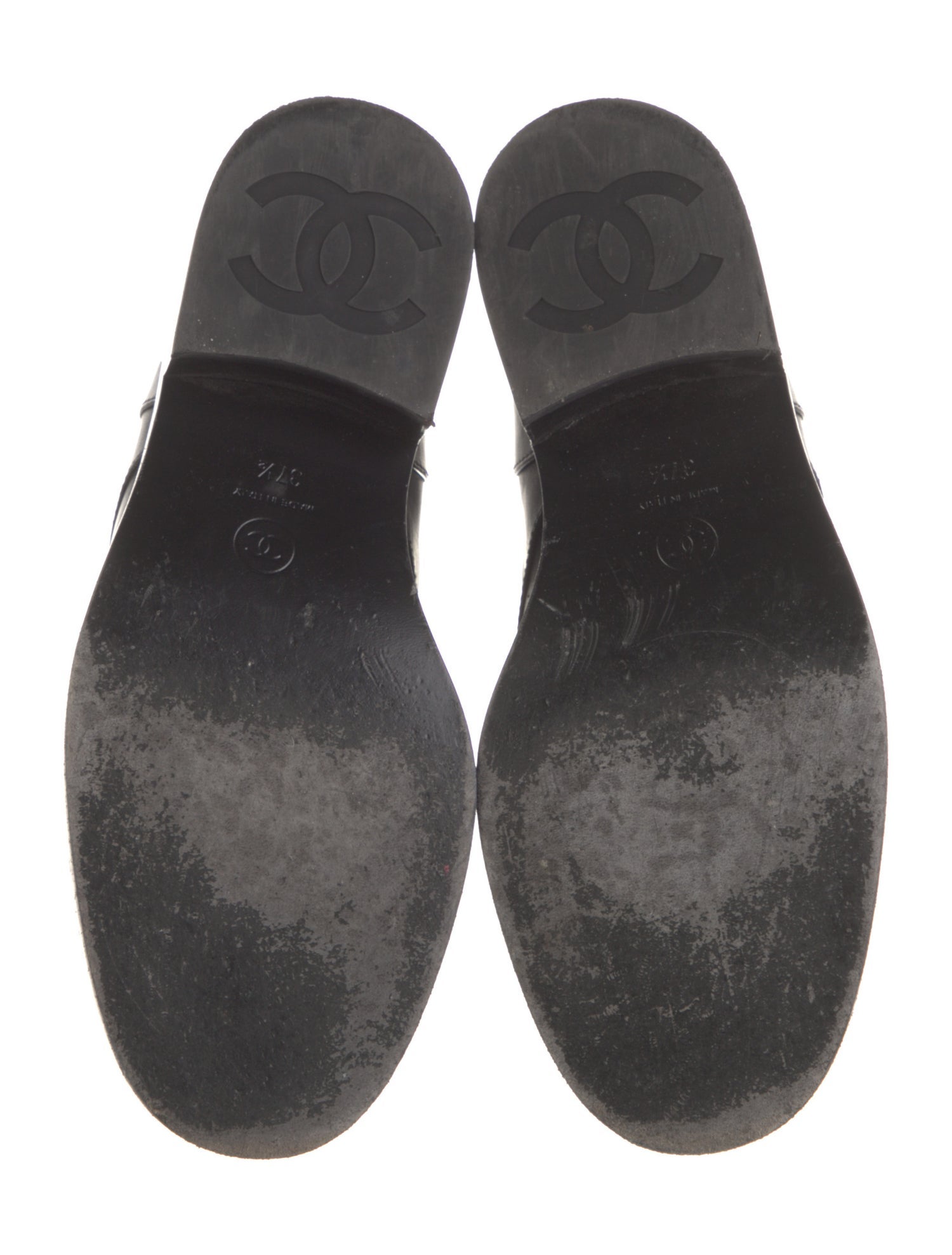 Chanel Interlocking CC Logo Leather Combat Boots