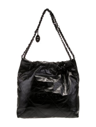 Chanel Small So Black 22 Hobo w/ Pouch