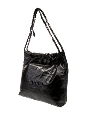 Chanel Small So Black 22 Hobo w/ Pouch
