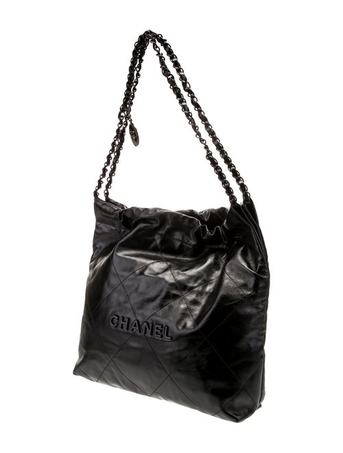 Chanel Small So Black 22 Hobo w/ Pouch