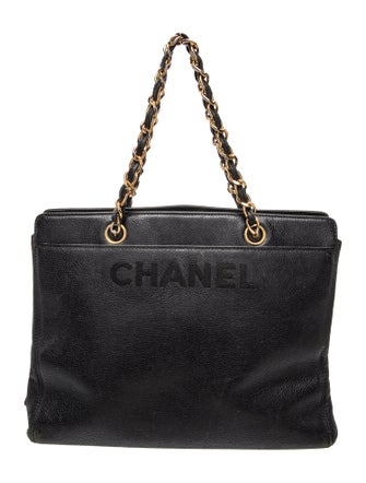 Chanel Caviar Logo Chain Tote