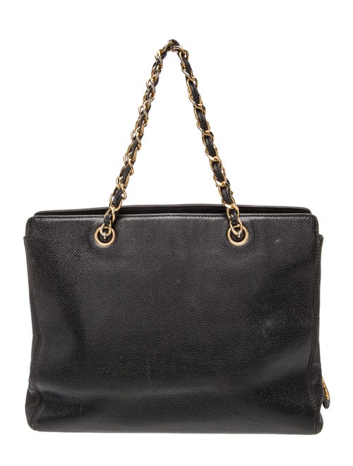 Chanel Caviar Logo Chain Tote