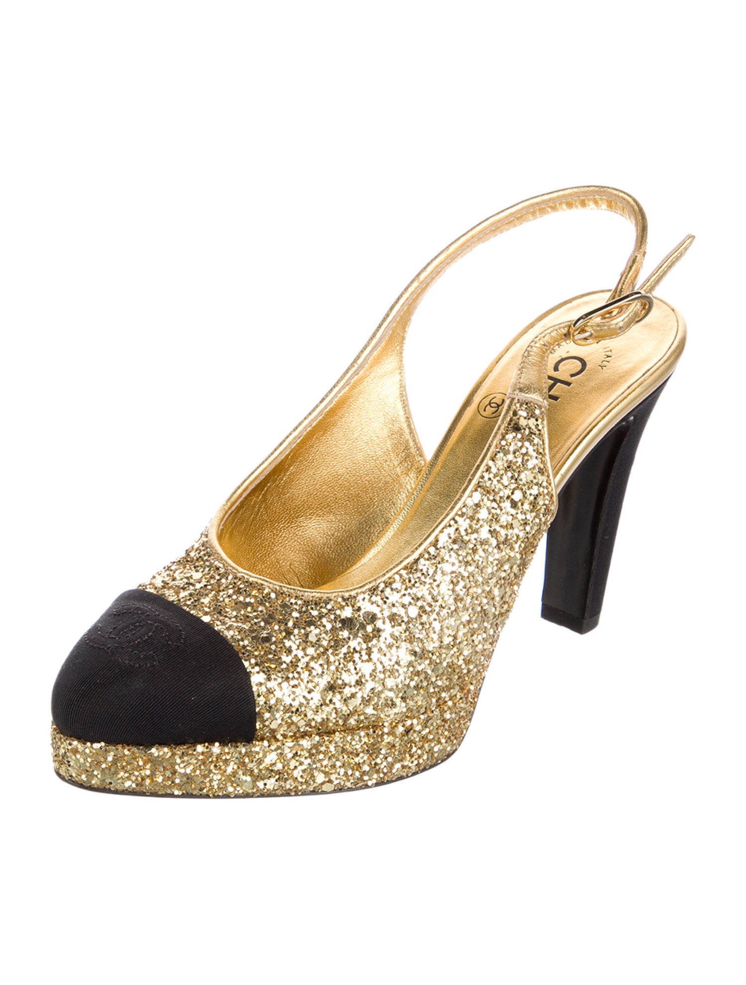 Chanel 2021 Interlocking CC Logo Slingback Pumps