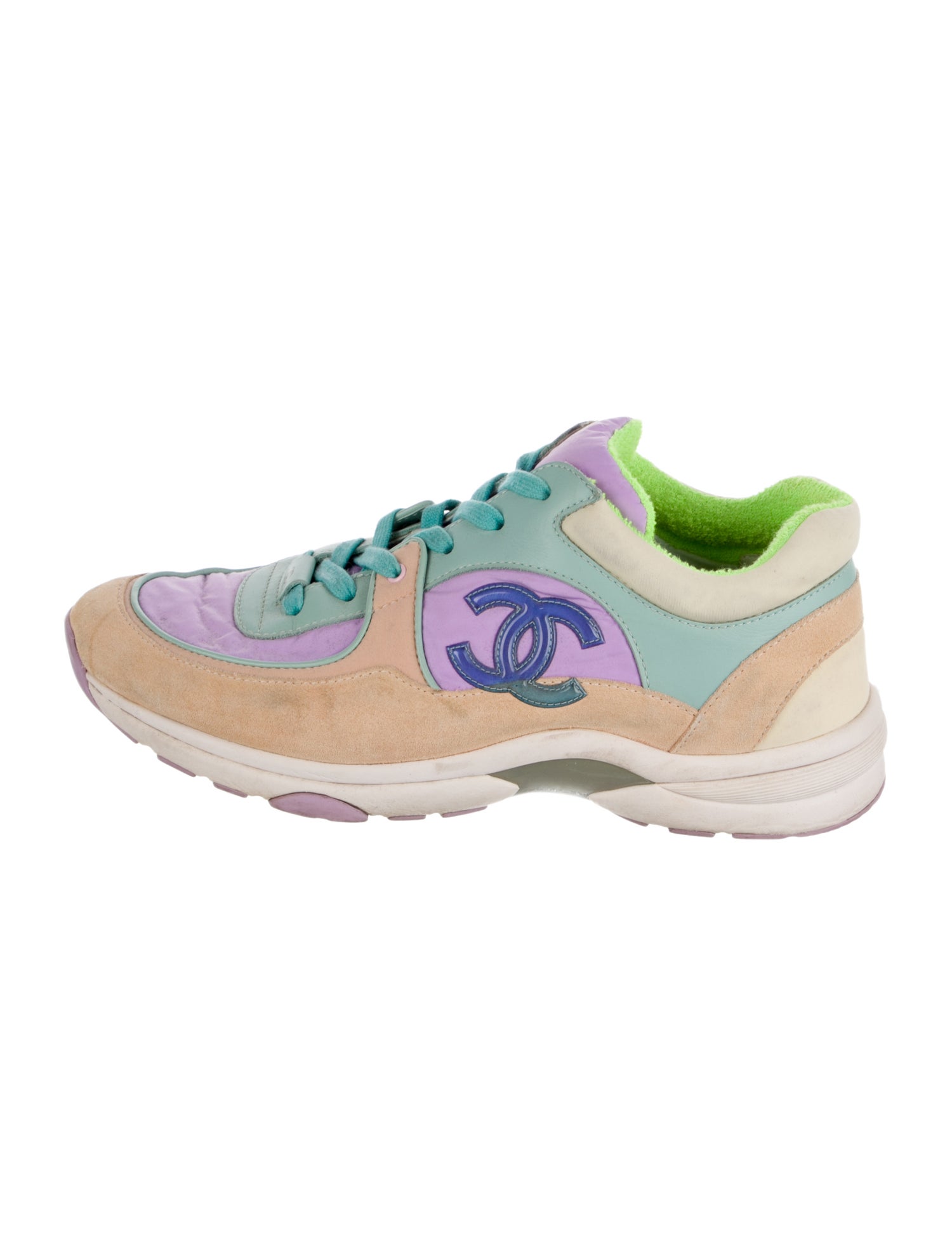 Chanel Interlocking CC Logo Nylon Sneakers