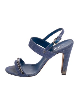 Chanel 2020 Interlocking CC Logo Slingback Sandals