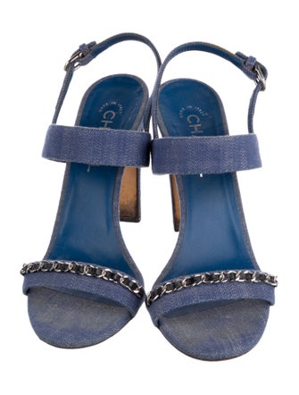 Chanel 2020 Interlocking CC Logo Slingback Sandals