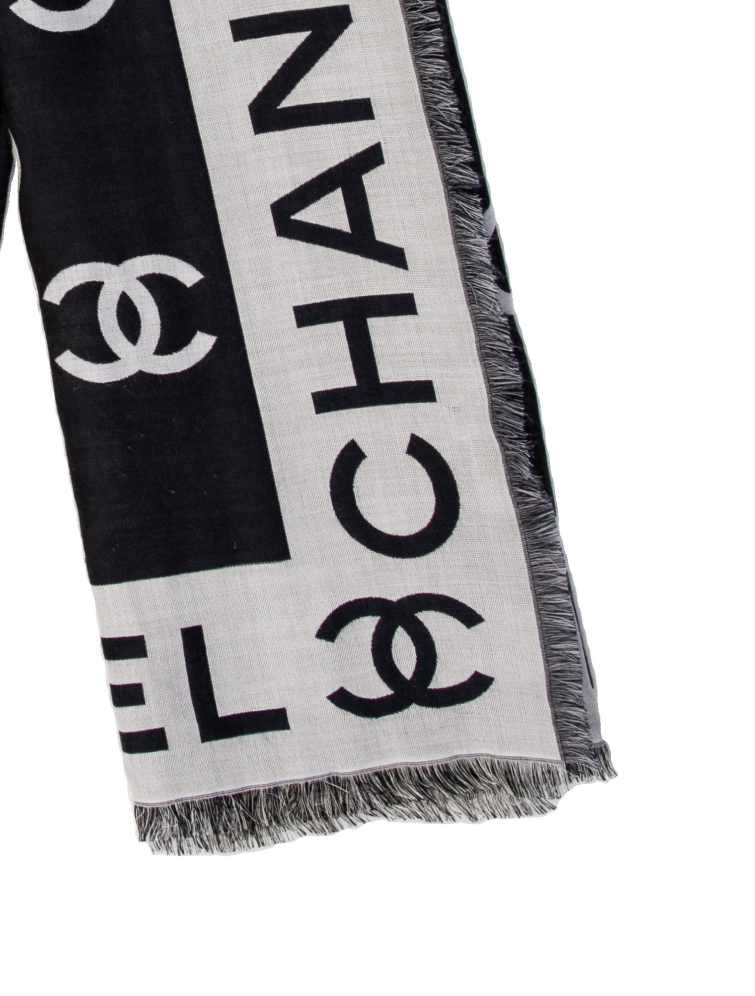 Chanel Silk Interlocking CC Logo Scarf
