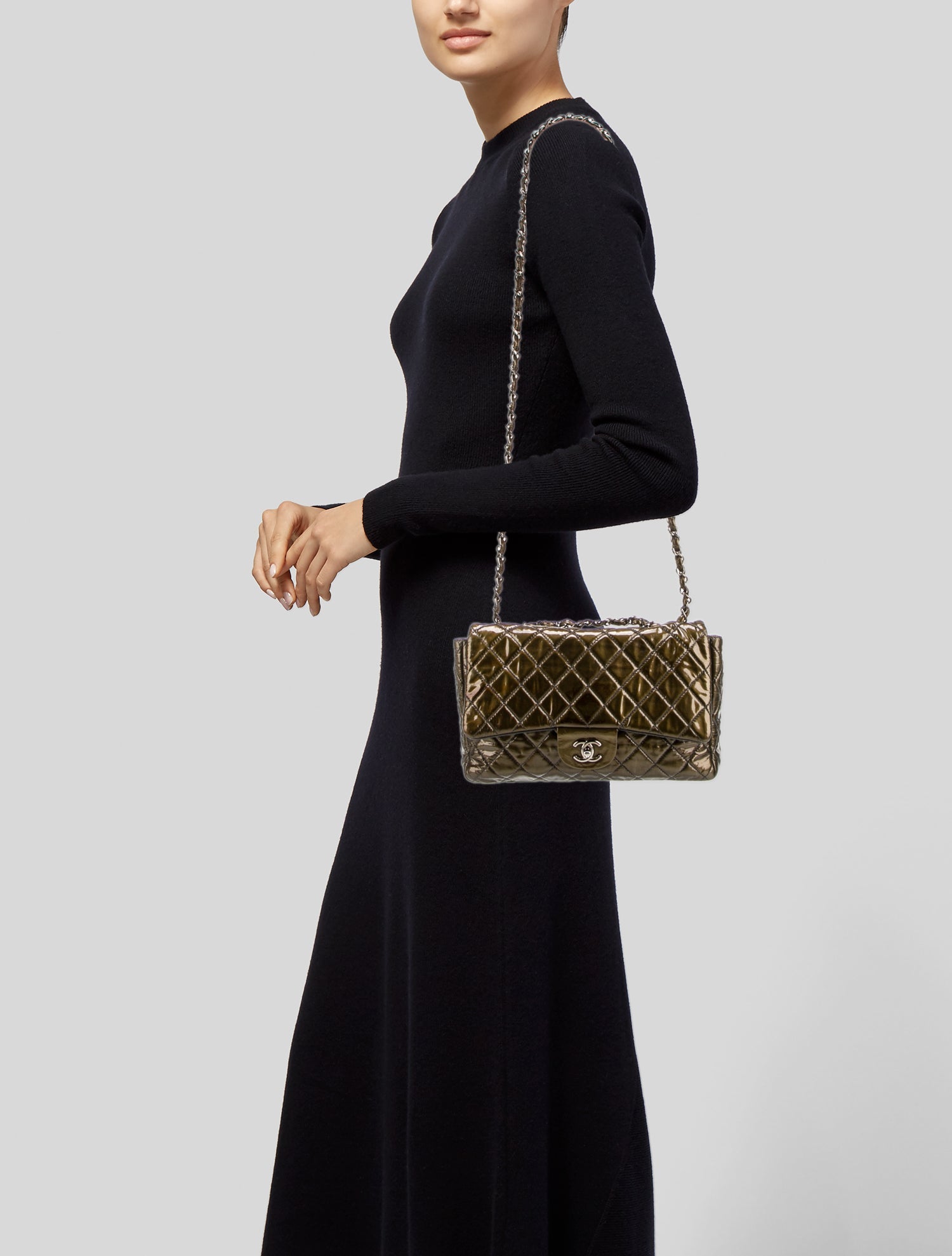 Chanel Classic Patent Jumbo Single Flap Bag