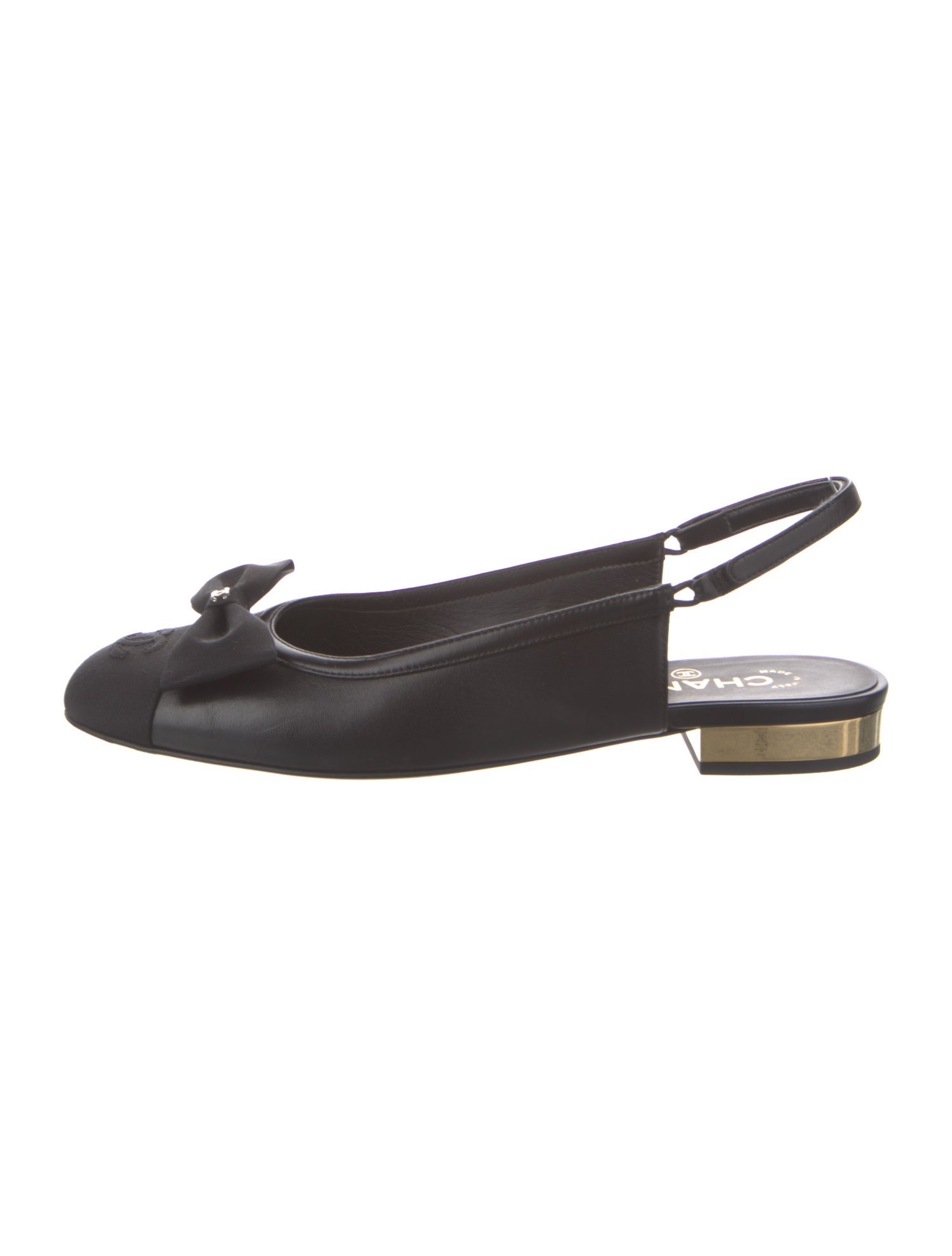 Chanel 2024 Interlocking CC Logo Slingback Flats