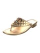 Chanel Interlocking CC Logo Leather Flip Flops