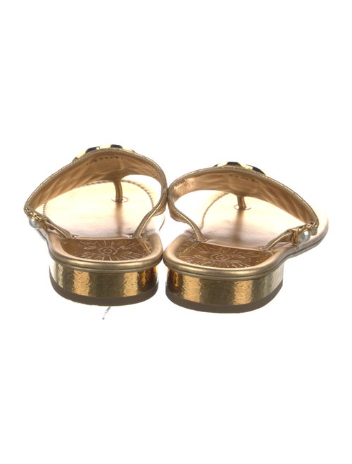 Chanel Interlocking CC Logo Leather Flip Flops