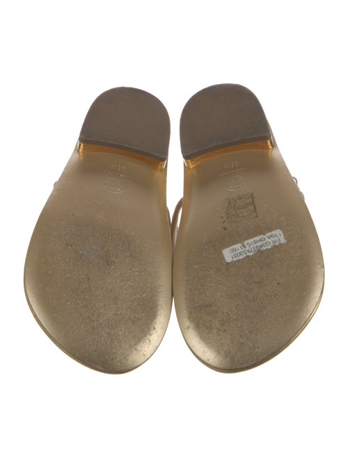 Chanel Interlocking CC Logo Leather Flip Flops