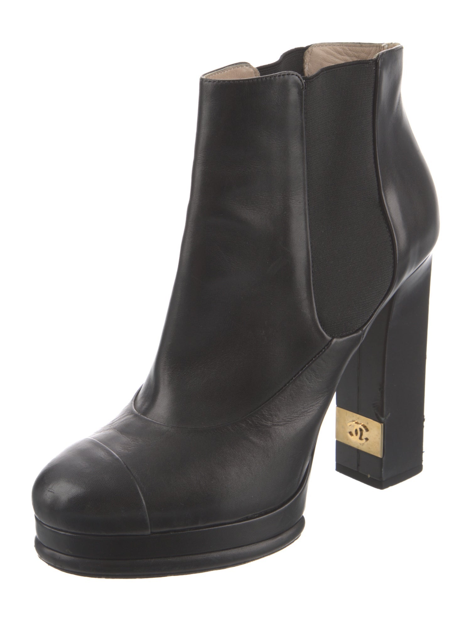Chanel 2013 Interlocking CC Logo Chelsea Boots